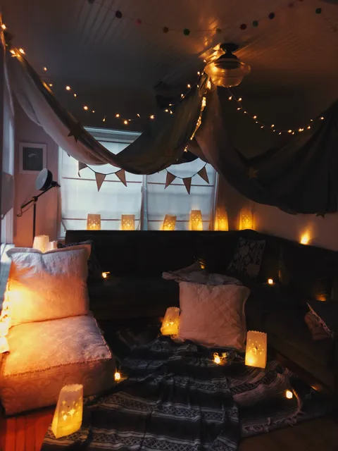 My wife’s birthday party was canceled due to the virus so we made a birthday blanket fort at home instead :) no real candles here, just LED ones!