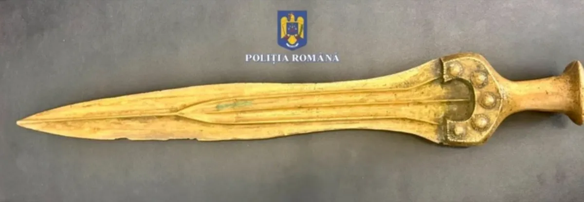 Bronze Age sword found yesterday in Romanian man's home in Bacău county