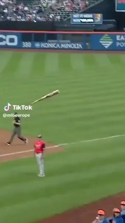 Dad saves his sons from a flying baseball bat with not a drop of beer spilled.