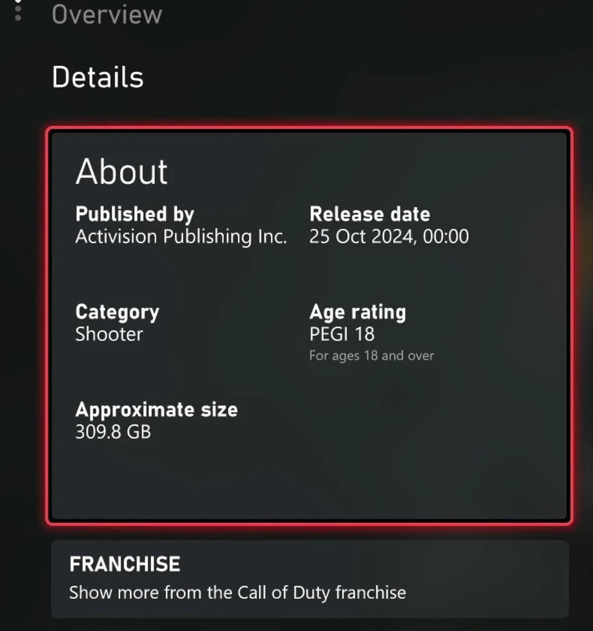 310GB for Call of Duty Black Ops 6!