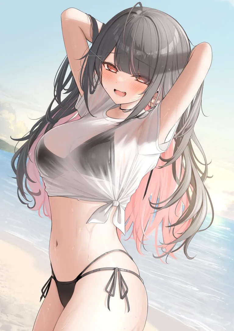 Enjoying her time at the beach