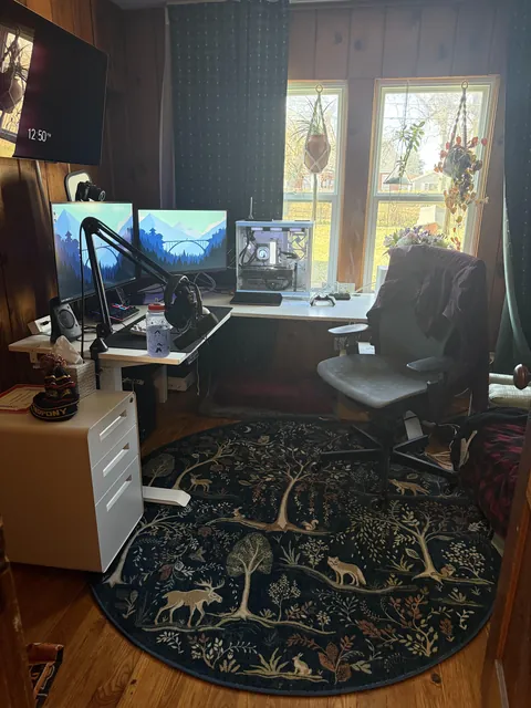 Cozy home office and gaming space complete.