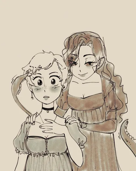 Tentacle lady and her maid (_myrarose_)