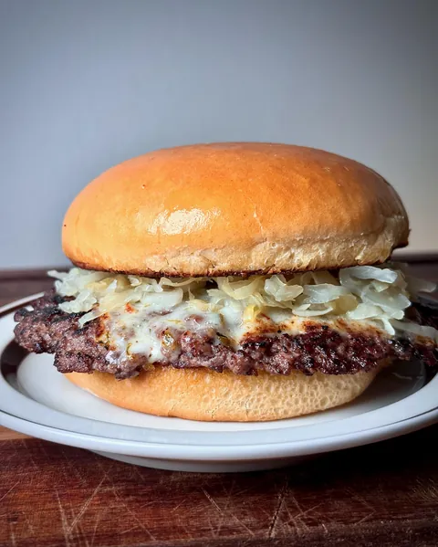 A quick smash with Jalapeño Jack, Dijon, and fresh kraut.