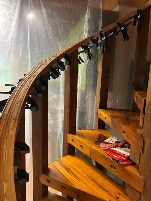 Made a spiral staircase railing for my cabin