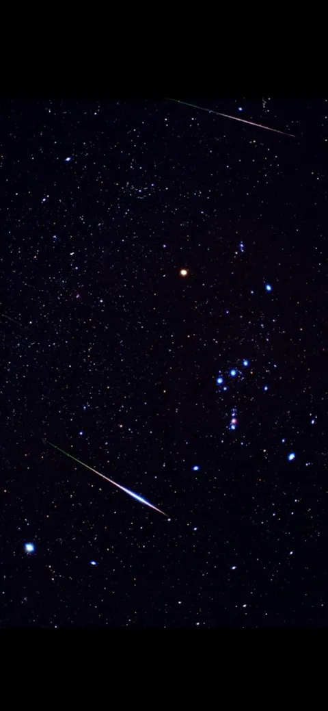 Perseids through Orion on film 30’ exposure