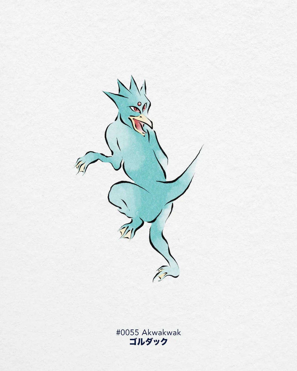 Pokemons in japanese traditional style