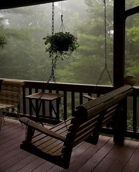 Balcony in a rainstorm