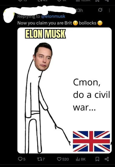 Fascist Elmo is focused on Britain again...