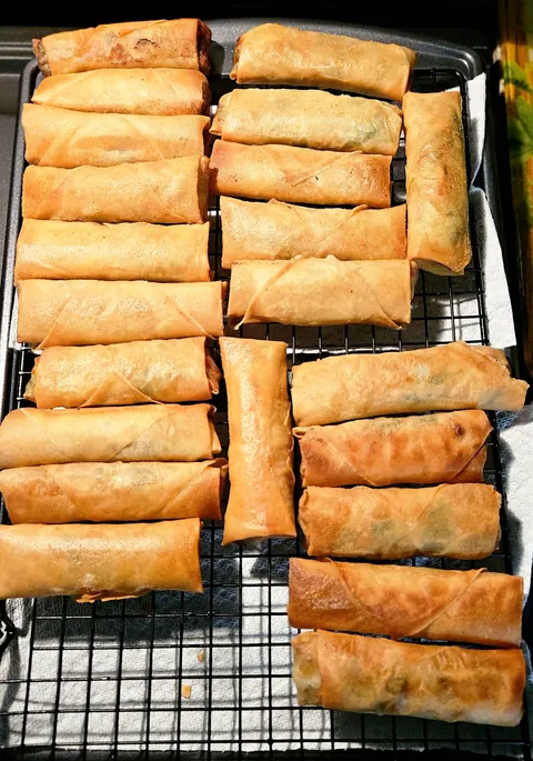 My ma's [homemade] Filipino vegetable eggrolls.