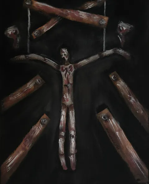 hello everyone. i suffer from paranoid schizophrenia and some of you may remember me from my previous post about a painting i made called "self portrait with fiance". your kind words and appreciation made me start painting again. thank you so much for that. here are my new paintings. thank you again