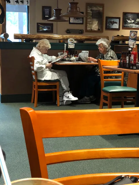 Grandma flexing at breakfast