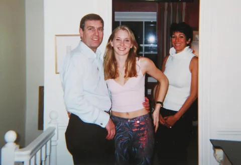Prince Andrew says he's never met Virginia Giuffre, so here's them together with Ghislaine Maxwell