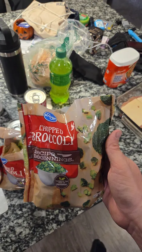 Thought i bought broccoli... apparently Kroger had other plans...