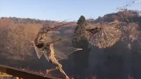 This Kinetic Sculpture made from stainless steel wires ( Robin Wight)