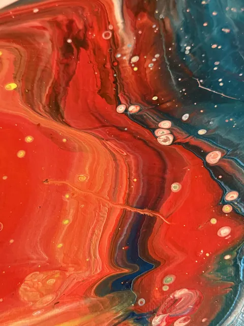 A fly died swimming in my painting