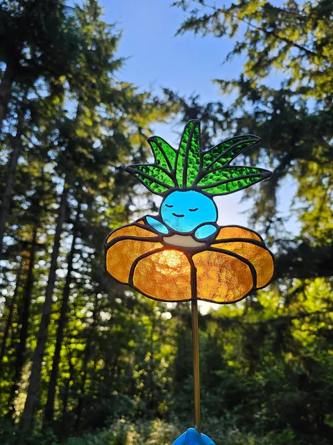 (OC) stained glass pokopia garden stakes
