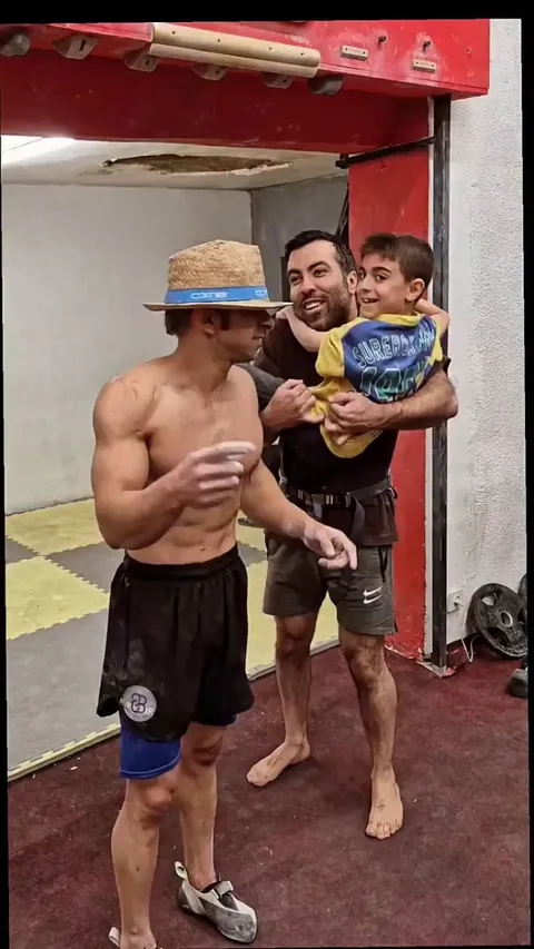 The strength of a rock climber.