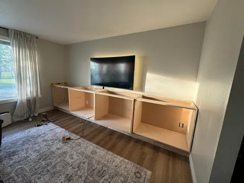 Built this over the longest ‘weekend project’ ever. Finally finished my first set of built-ins in my home!