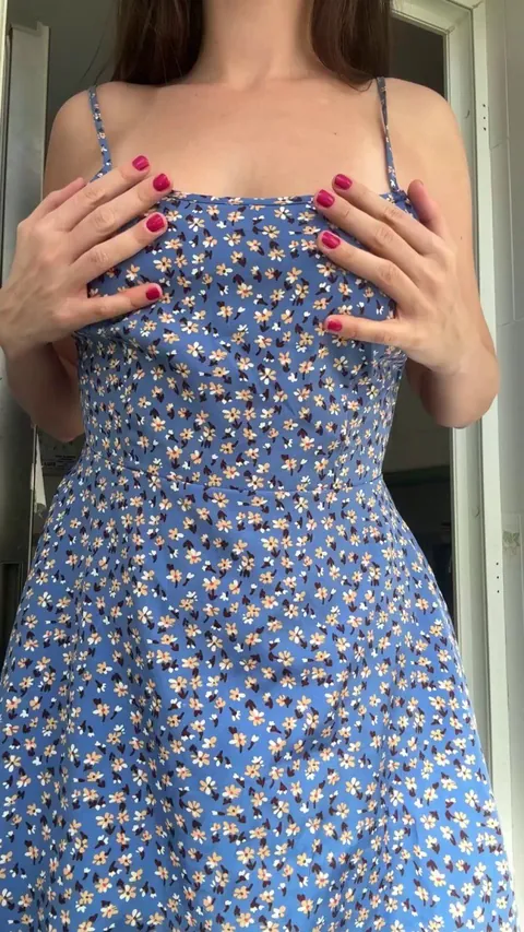 Sundress and my natural tits