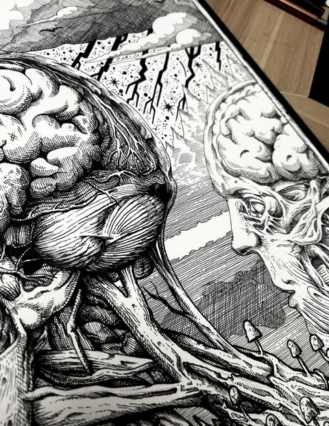 My best friend, Bowen Bramwell, drew this by hand. I thought it was worth sharing.