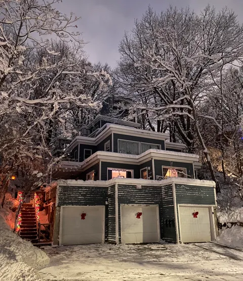 This house in my neighborhood (Mission Hill, Boston) after a little snow