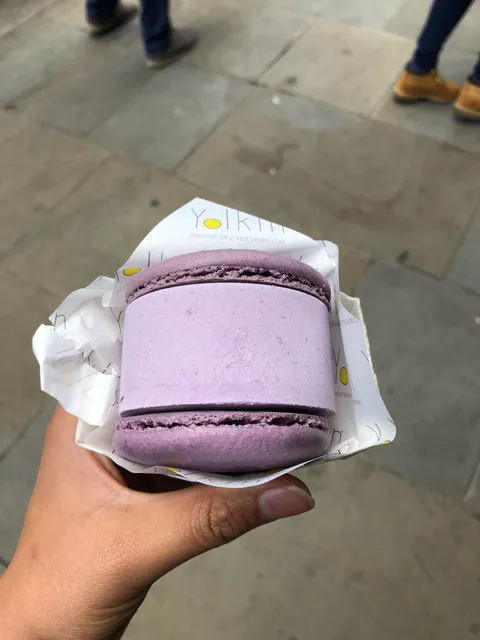 [I ate] Ube ice cream macaron sandwich