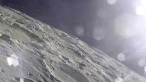 The Moon outside Apollo 11's window