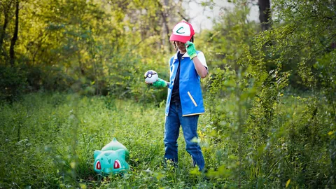 Did a photoshoot with my son for his birthday! Made the Bulbasaur myself.