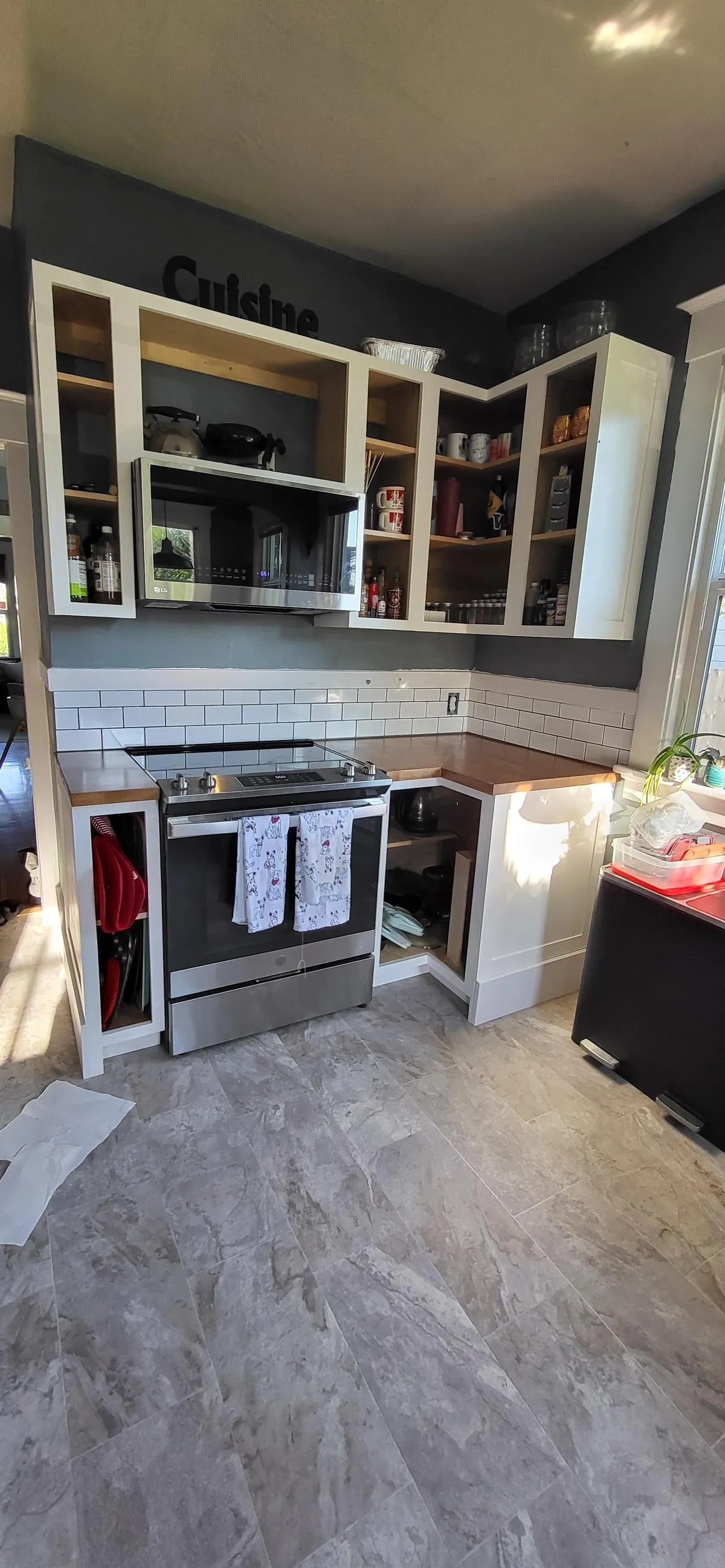 First time making kitchen cabinets. I did the entire kitchen myself for less than half of our original budget. 