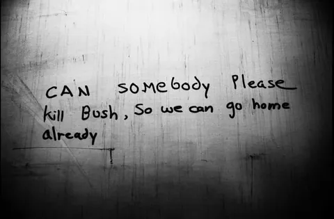 Latrine graffiti by US soldiers in Baghdad, 2007