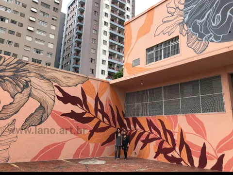 A cosmetics company wanted to turn their factory into something more beautiful to look at, so me and my partner painted their front murals. I hope you like it! Comments and critiques are more than welcome!