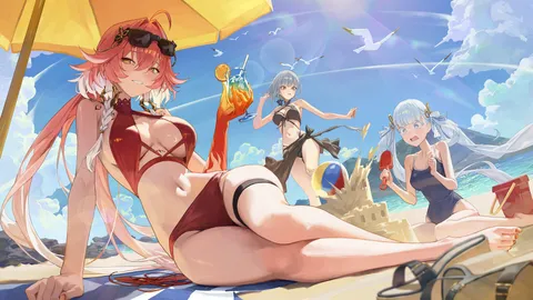 Girls at the beach