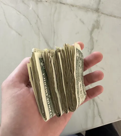 Got tipped $80 in ones