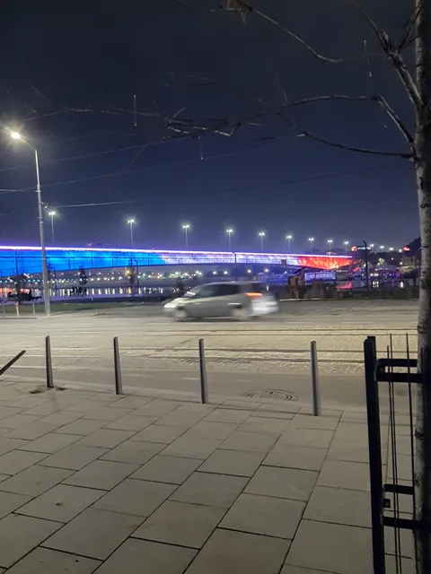 A bridge in Belgrade, Serbia, lighted in French colors in solidarity with victims of Nice attack.. Stay strong