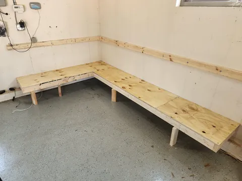 I built a workbench with my 16 y/o son (so we could do more DIY projects).