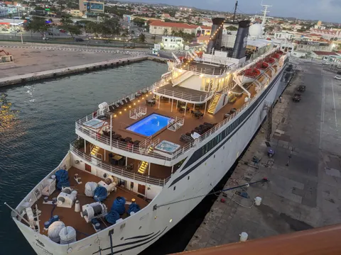 My ship was docked next to the Church of Scientology's cruise ship