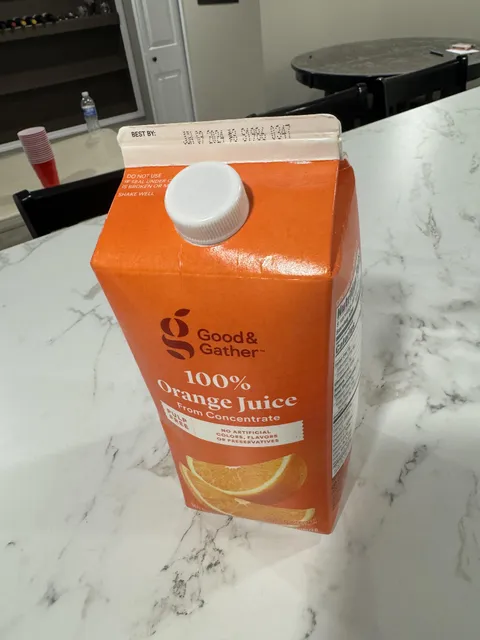 This orange juice rapidly inflates itself immediately after closing