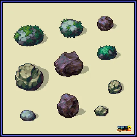 Various Rocks for our Game - Undamaged vs. Damaged