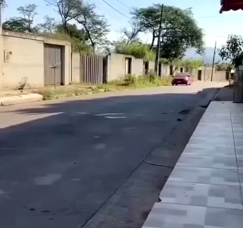 Making a fake speed bump so people slow down.