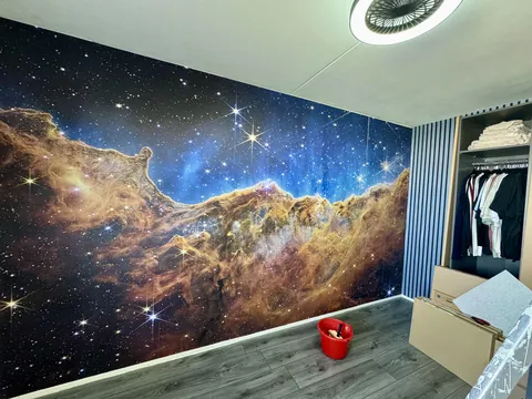 James Webb Carina Nebula wallpaper in my room! 4,2x2,5m