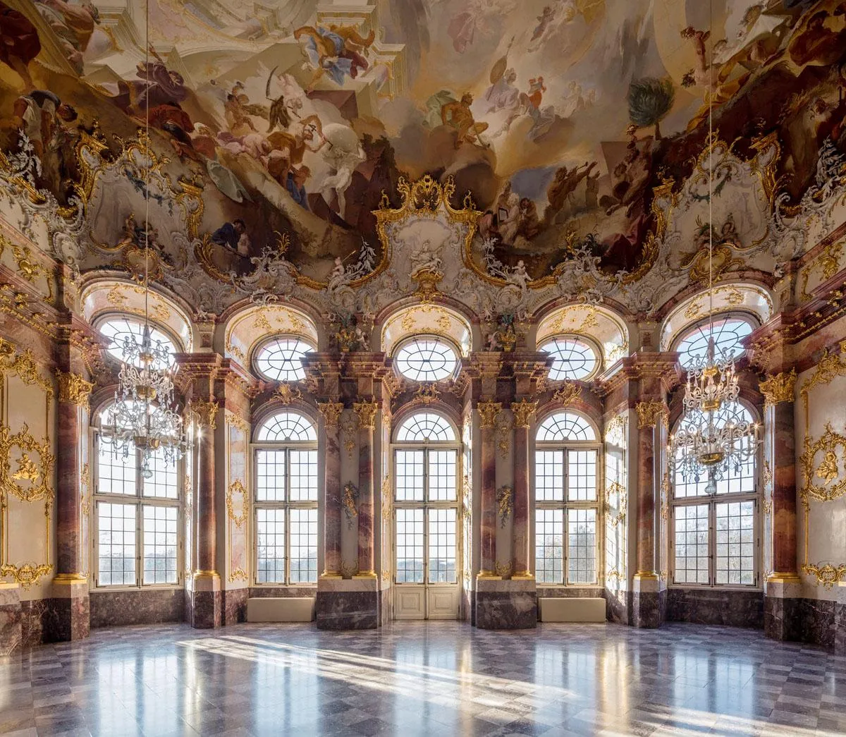Hall of Bruchsal Palace, Germany