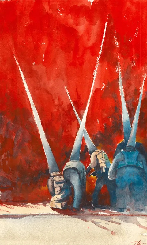 Red White Blue, onewordpoet, Watercolor, 2026