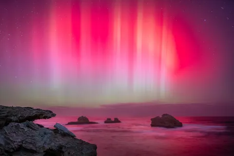 ITAP of the Aurora Australis over the Mornington Peninsula, Victoria, Australia 