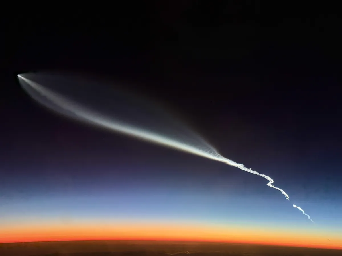 I was fortunate enough to be able to witness tonight’s launch from the cockpit of a 747.  What an incredible experience