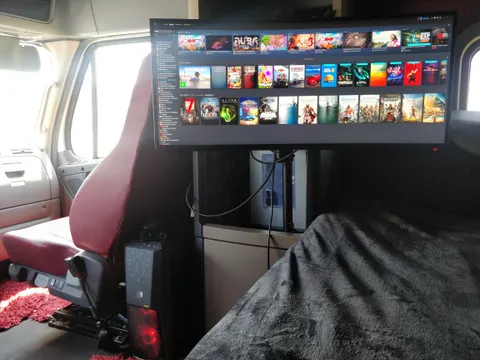 Semi-truck PC setup V3, the cleanest and widest yet.