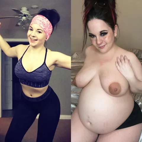 Before pregnancy vs 9 months preggo