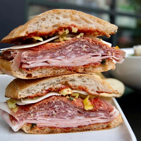 Italian Sandwich with Soppressata, sSalami, Mortadella and Prosciutto