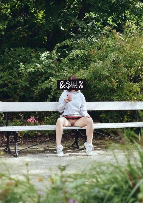 I try to turn public nudity into art, and art into public nudity. Here, my version of pussy flashing in the park. What do you think?