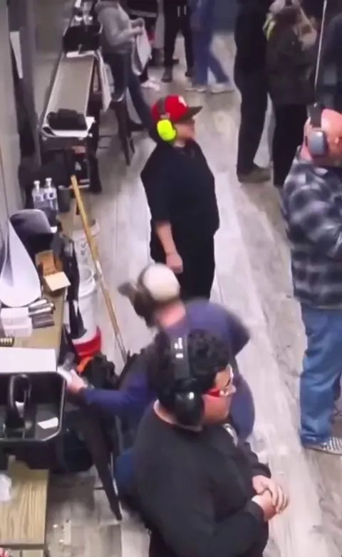 When you head out to the public indoor range but you're a little stiff so you decide to stretch out a bit by flagging everyone around you with 0 regard for their safety...